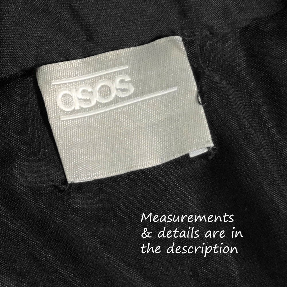 ASOS Velvet Midi Dress Black Crystal Pearl High Neck Balloon Sleeve Plus 1X XL - Picture 7 of 8